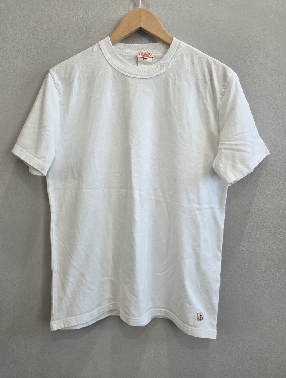 ARMOR LUX Heritage Crew Neck Shirt White Crest Logo Men's Size Small